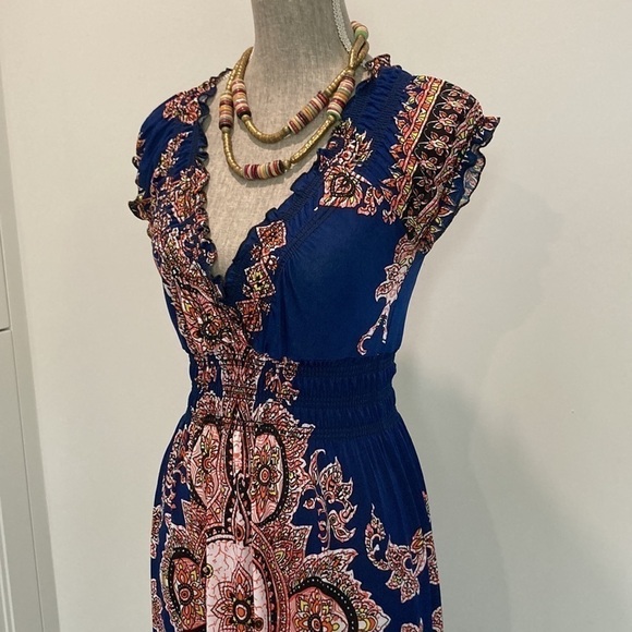 Blue Bohemian Maxi Dress - Picture 5 of 16